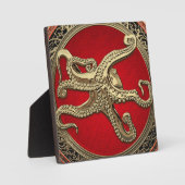 [100] Sacred Gold Octopus in Defensive Posture Fotoplatte (Vorderseite)