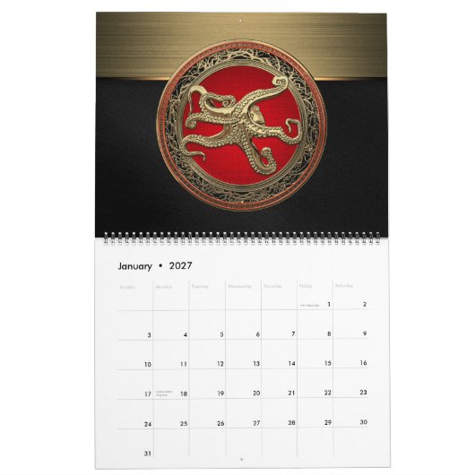 [100] Sacred Gold Octopus in Defensive Posture Kalender (Jan 2027)