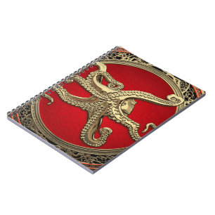 [100] Sacred Gold Octopus in Defensive Posture Notizblock