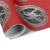 [100] Sacred Silver Octopus in Defensive Posture Geschenkpapier (Rolleneckpunkt)
