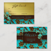 /100 Salon Gift Card Spa Gold Floral BB 232 Rabattkarte (Vorne/Hinten)