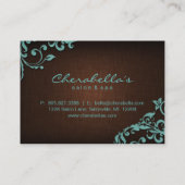 /100 Salon Gift Card Spa Linen Floral Brown Blue Rabattkarte (Rückseite)