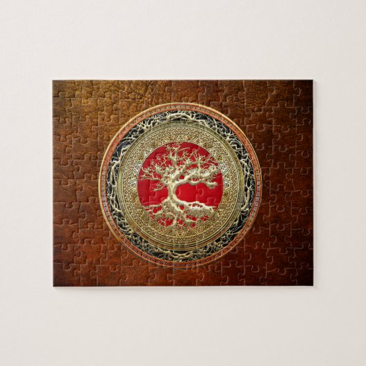 [100] Schatzfund: Keltischer Lebensbaum [Gold] Puzzle (Horizontal)