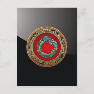 [100] Schlangengott Quetzalcoatl [Jade] Postkarte