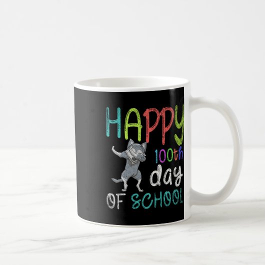 100. Schulabbingtag Wolf 100 Tage Schulzeit Kaffeetasse (Rechts)