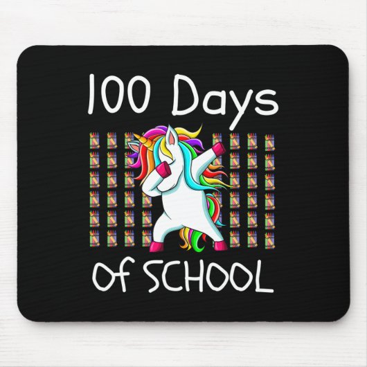 100. Schulabbruch Einhornlehrer Kinder Mousepad (Vorne)