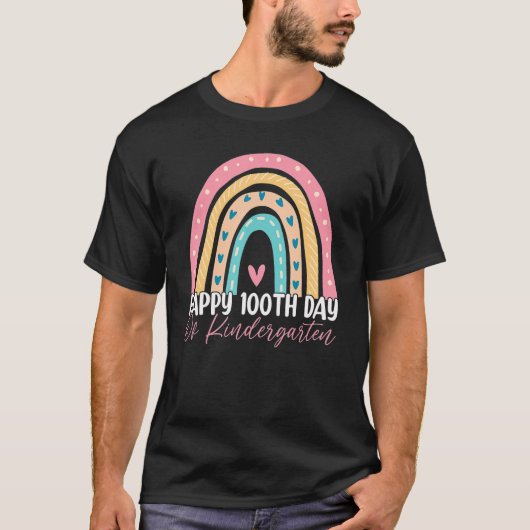100. Schulgartenlehrer Regenbogen T T-Shirt (Vorderseite)
