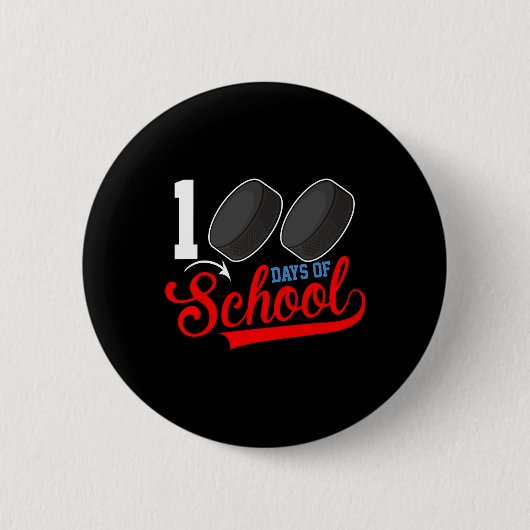 100. Schulhockey-Tag 100 Tage Schulzeit Button (Vorderseite)