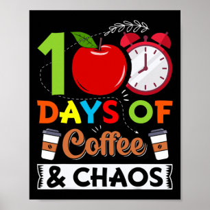 100. Schulkostümelehrer 100 Tage Kaffee Poster