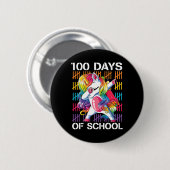 100. Schullehrer 100 Tage Einhorn Button (Vorne & Hinten)