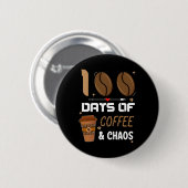 100. Schullehrer 100 Tage Kaffee und Button (Vorne & Hinten)