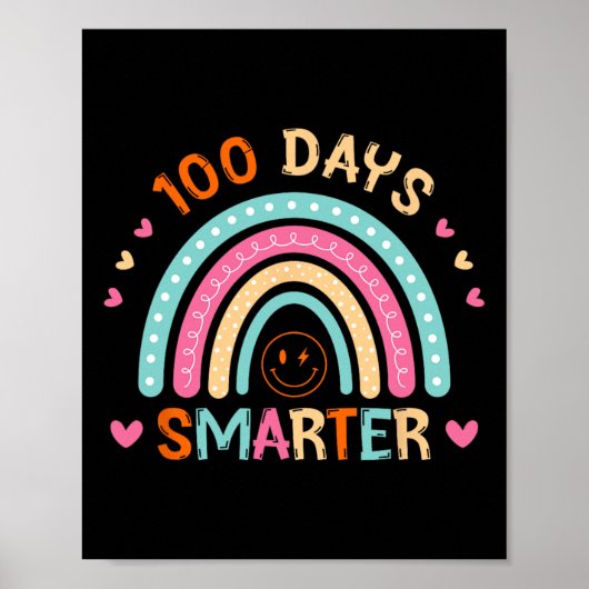 100. Schullehrer 100 Tage klüger Rainb Poster (Vorne)