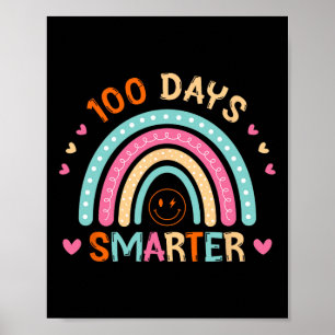 100. Schullehrer 100 Tage klüger Rainb Poster
