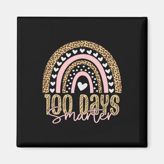 100. Schullehrer 100 Tage Regenbogen Leopa Magnet (Vorne)