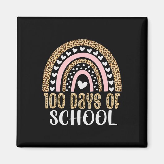 100. Schullehrer 100 Tage Regenbogen Leopa Magnet (Vorne)