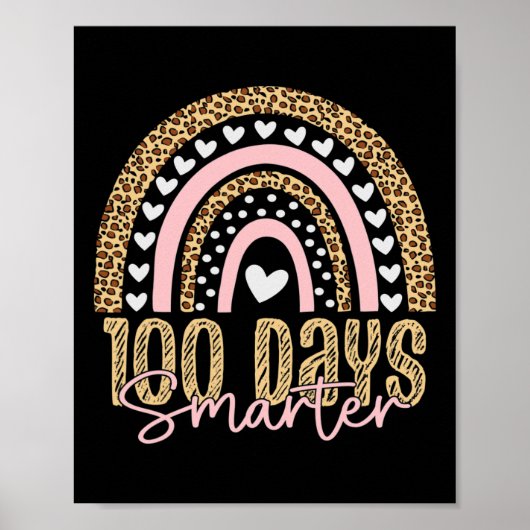 100. Schullehrer 100 Tage Regenbogen Leopa Poster (Vorne)