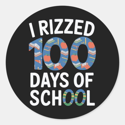 100. Schullehrer I Rizated 100 Days Runder Aufkleber (Vorderseite)
