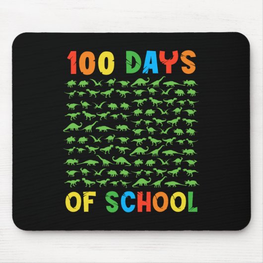 100. Schullehrer Kinder 100 Tage Dinosaurier Mousepad (Vorne)