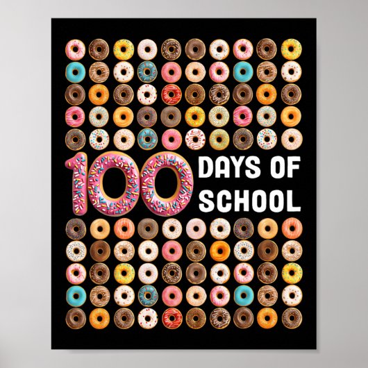 100. Schullehrer Kinder 100 Tage Donuts D Poster (Vorne)