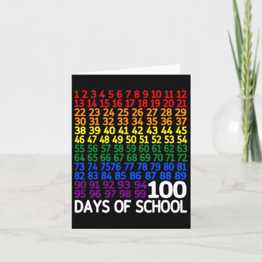 100. Schullehrer Kinder 100 Tage Mathematik Num Karte (Vorderseite)