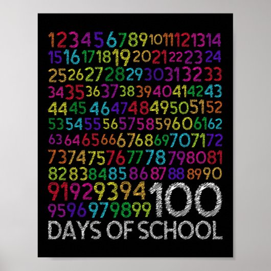 100. Schullehrer Kinder 100 Tage Mathematik Num Poster (Vorne)