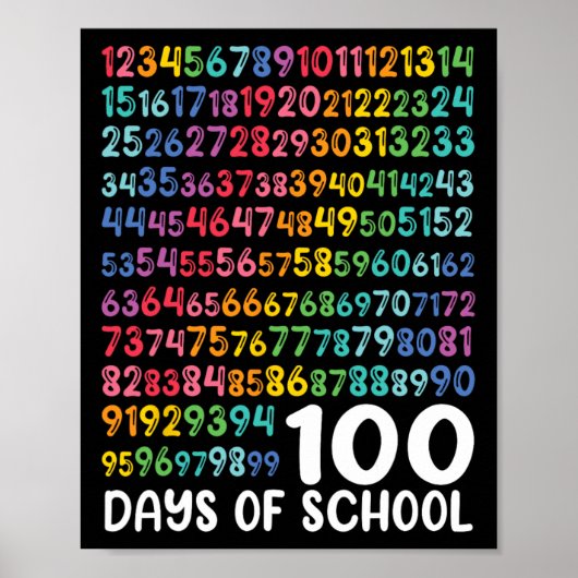 100. Schullehrer Kinder 100 Tage Mathematik Num Poster (Vorne)