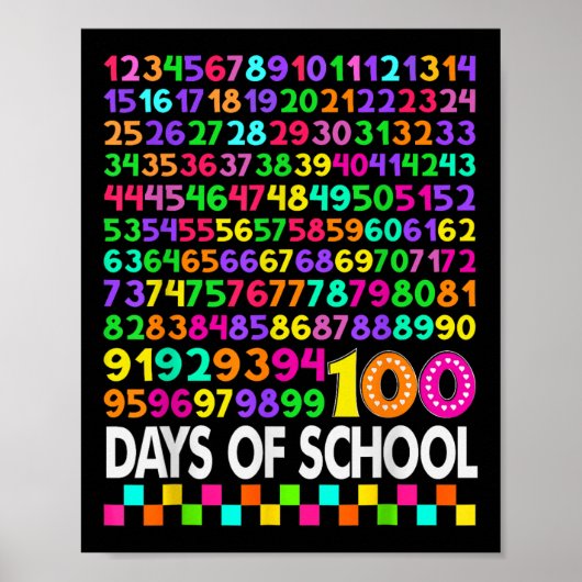 100. Schullehrer Kinder 100 Tage Mathematik Num Poster (Vorne)
