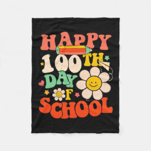100. Schullehrer Kinder 100 Tage Retro Gr Fleecedecke