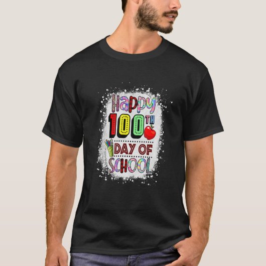 100. Schullehrer Kinder glücklich 100 Tage T-Shirt (Vorderseite)
