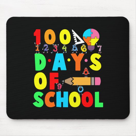 100. Schullehrer Kinder Kind glücklich 100 D Mousepad (Vorne)