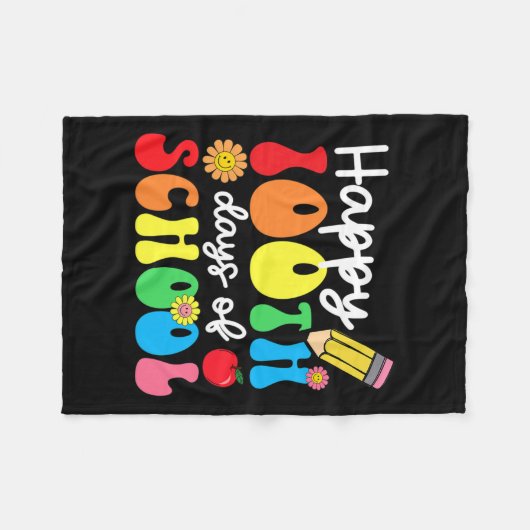 100. Schullehrer Kinder Kinder glücklich 100 Fleecedecke (Vorderseite (Horizontal))