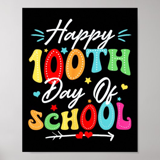 100. Schullehrer Kinder Mädchen Jungen glücklich Poster (Vorne)