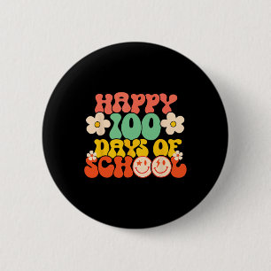 100. Schullehrer Kinder Retro Groovy 100 Button