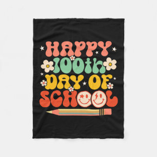 100. Schullehrer Kinder Retro Groovy 100 Fleecedecke