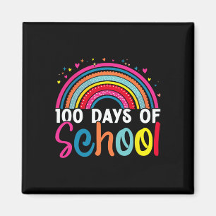 100. Schullehrer Kinder Retro Groovy 100 Magnet