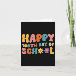 100. Schullehrer Retro Groovy Happy 100 Karte