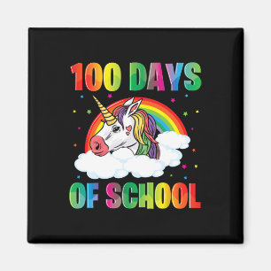 100. Schullehrer Unicorn Kinder 100 Tage Magnet