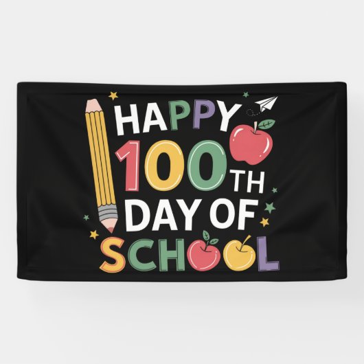 100. SchullehrerInnen glücklich 100 Tage Banner (Horizontal)
