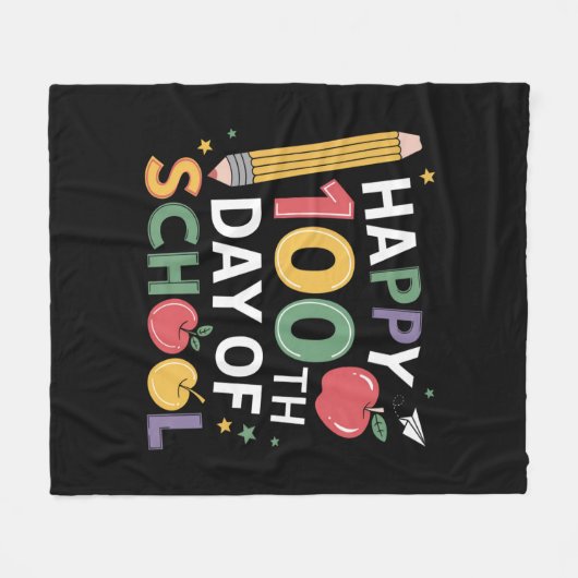 100. SchullehrerInnen glücklich 100 Tage Fleecedecke (Vorderseite (Horizontal))