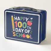 100. SchullehrerInnen glücklich 100 Tage Metall Brotdose (Vorderseite)