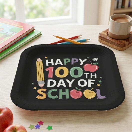 100. SchullehrerInnen glücklich 100 Tage Pappteller