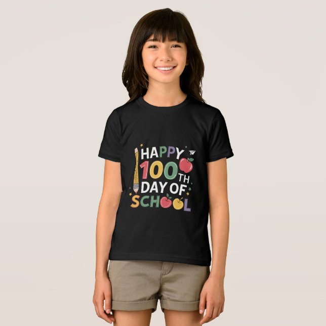 100. SchullehrerInnen glücklich 100 Tage Tri-Blend Shirt (Vorderseite Voll)