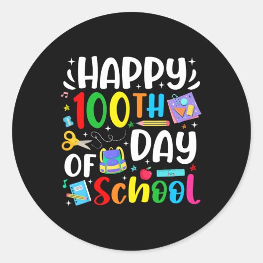 100. Schullehrertag 100 Tage Runder Aufkleber (Vorderseite)