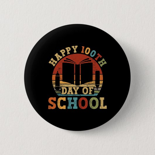 100. Schullehrertag Schüler 100 Tage Vinta Button (Vorderseite)