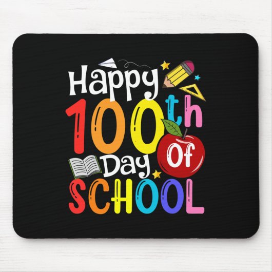 100. Schullehrertag Student glücklich 100 Tag Mousepad (Vorne)
