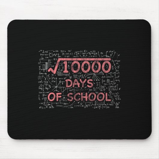 100. Schulmathematiklehrer 100 Schultage Mousepad (Vorne)