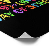 100. Schulmathematiklehrer Regenbogen 100 Tage Poster (Ecke)