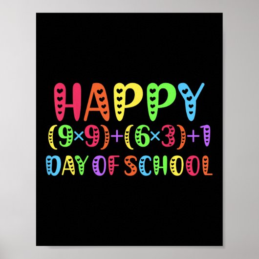 100. Schulmathematiklehrer Regenbogen 100 Tage Poster (Vorne)