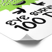 100. Schulmonster Jungen Kinder Auge überlebt Poster (Ecke)