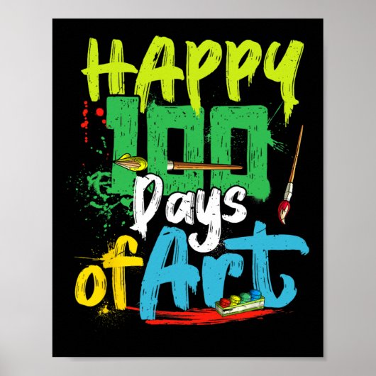100. Schultag 100 Kunstlehrer Poster (Vorne)
